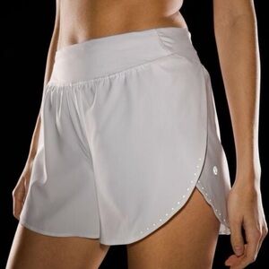 Lululemon fast and free reflective white shorts